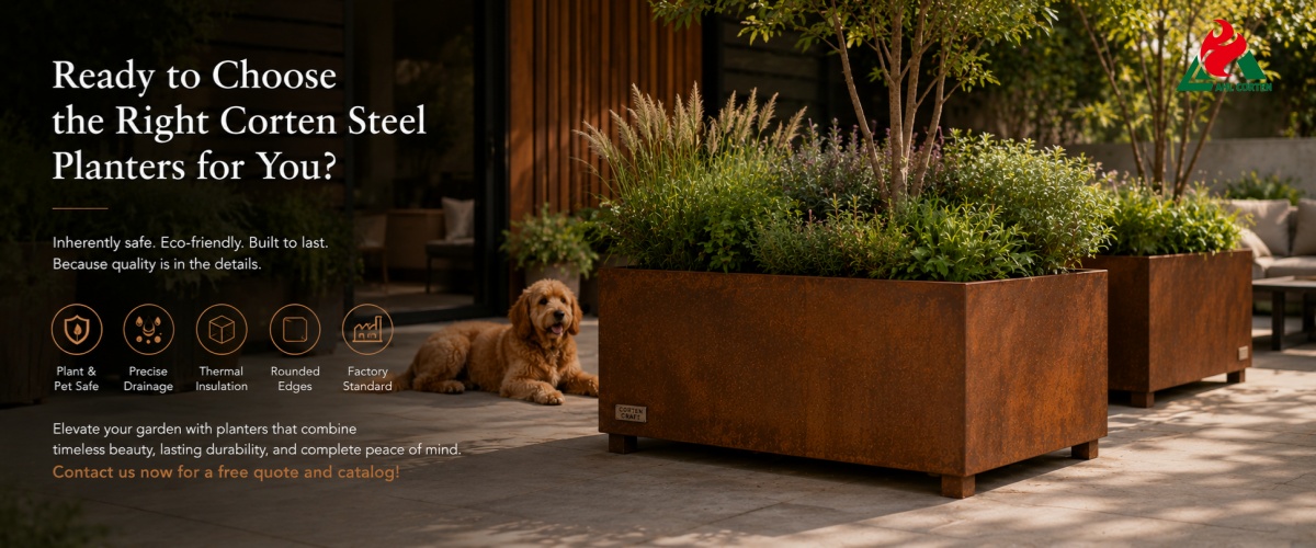corten steel planter for sale
